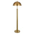 58" Brass Traditional Shaped Floor Lamp With Brass Dome Shade