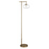 68" Brass Reading Floor Lamp With Clear Seeded Glass Globe Shade