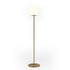 62" Brass Novelty Floor Lamp With White Frosted Glass Globe Shade