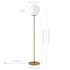 62" Brass Novelty Floor Lamp With White Frosted Glass Globe Shade