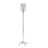 66" Nickel Torchiere Floor Lamp With Clear Transparent Glass Drum Shade