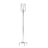 66" Nickel Torchiere Floor Lamp With Clear Transparent Glass Drum Shade