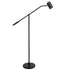 60" Black Swing Arm Floor Lamp With Black Drum Shade