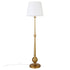 68" Brass Traditional Shaped Floor Lamp With White Frosted Glass Drum Shade