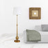 68" Brass Traditional Shaped Floor Lamp With White Frosted Glass Drum Shade