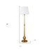 68" Brass Traditional Shaped Floor Lamp With White Frosted Glass Drum Shade