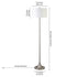 62" Nickel Traditional Shaped Floor Lamp With White Frosted Glass Drum Shade