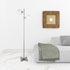 70" Nickel Two Light Tree Floor Lamp With White Frosted Glass Globe Shade