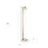 68" Brass Arched Floor Lamp With White No Pattern Frosted Glass Dome Shade