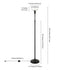 65" Black Novelty Floor Lamp With Clear Transparent Glass Dome Shade