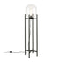 55" Black Novelty Floor Lamp With Clear Transparent Glass Globe Shade