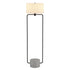 63" Black Column Floor Lamp With White Frosted Glass Drum Shade