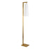 71" Brass Reading Floor Lamp With White Fabric Cone Shade