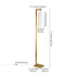 71" Brass Reading Floor Lamp With White Fabric Cone Shade