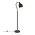 68" Black Adjustable Reading Floor Lamp With Black Dome Shade