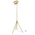 56" Brass Tripod Floor Lamp With Brass Dome Shade