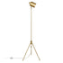 56" Brass Tripod Floor Lamp With Brass Dome Shade