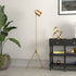 56" Brass Tripod Floor Lamp With Brass Dome Shade