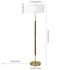 61" Brass Two Light Floor Lamp With White Frosted Glass Drum Shade