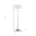 61" Nickel Two Light Floor Lamp With White Frosted Glass Drum Shade