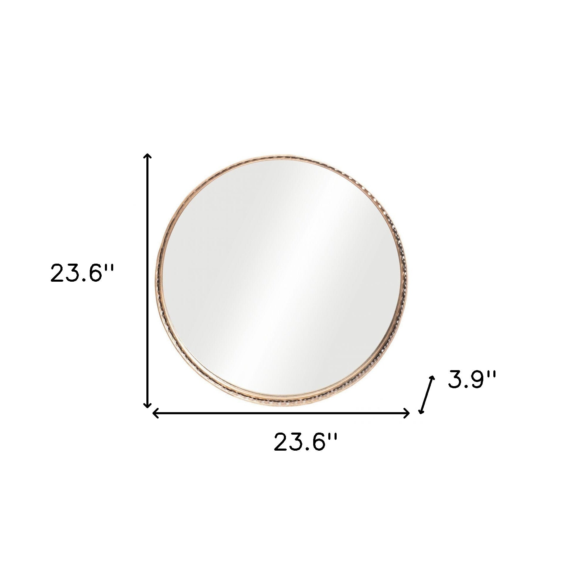 Gold Round Steel Framed Accent Mirror