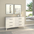 56" White Solid Wood Six Drawer Double Dresser