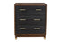 33" Brown and Black Solid Wood Three Drawer Chest