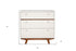 36" Brown and White Solid Wood Three Drawer Chest