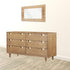 60" Sandy Brown Solid Wood Six Drawer Double Dresser