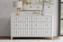 61" White Solid Wood Six Drawer Double Dresser