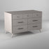 59" Gray Solid Wood Seven Drawer Double Dresser