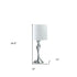 25" Silver Sleek Table Lamp With Off White Drum Shade