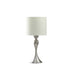 25" Silver Metal Table Lamp With Off White Drum Shade