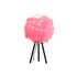 21" Black Tripod Table Lamp With Pink Faux Feather Shade