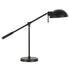 23" Black Metal Desk Table Lamp With Black Dome Shade