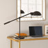 23" Black Metal Desk Table Lamp With Black Dome Shade