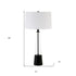 29" Black Glass Table Lamp With White Drum Shade