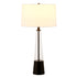 29" Black Glass Table Lamp With White Drum Shade