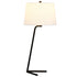 28" Black Metal Table Lamp With White Drum Shade