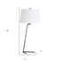 28" Silver Metal Table Lamp With White Drum Shade