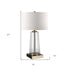 27" Brass Glass Table Lamp With White Drum Shade