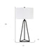 26" Black Metal Table Lamp With White Drum Shade