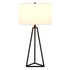 26" Black Metal Table Lamp With White Drum Shade