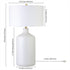 29" White Ceramic Table Lamp With White Drum Shade