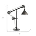 29" Black Metal Desk Table Lamp With Black Cone Shade