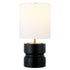 27" Black Metal Table Lamp With White Drum Shade