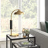 24" Gold and Black Metal Desk Table Lamp With Gold Dome Shade