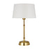 24" Gold Metal Table Lamp With White Drum Shade