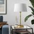 24" Gold Metal Table Lamp With White Drum Shade