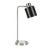 20" Silver Metal Desk Table Lamp With Black Drum Shade